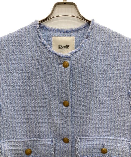 journal standard L'essage（ジャーナルスタンダード レサージュ）journal standard L'essage (ジャーナルスタンダード レサージュ) GIOLICAツイードギャザー ベスト ブルー サイズ:freeの古着・服飾アイテム