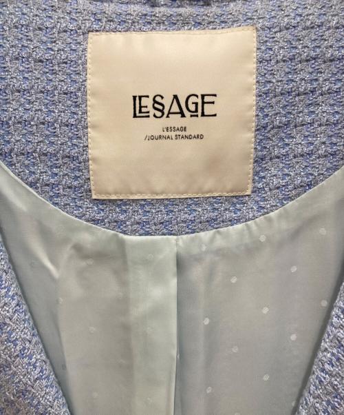 journal standard L'essage（ジャーナルスタンダード レサージュ）journal standard L'essage (ジャーナルスタンダード レサージュ) GIOLICAツイードギャザー ベスト ブルー サイズ:freeの古着・服飾アイテム