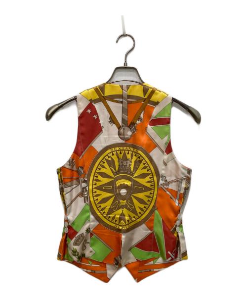HERMES（エルメス）HERMES (エルメス) 総柄シルクベスト オレンジ サイズ:40の古着・服飾アイテム