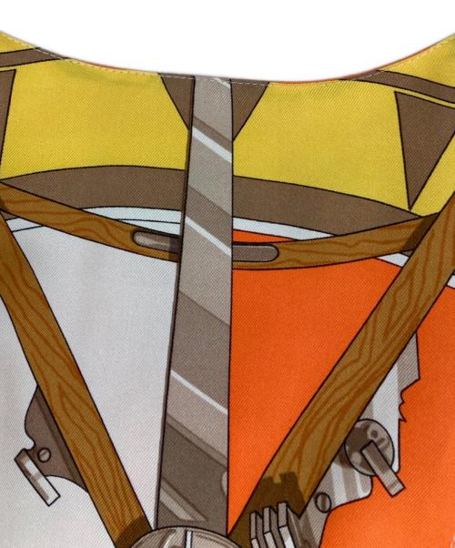 HERMES（エルメス）HERMES (エルメス) 総柄シルクベスト オレンジ サイズ:40の古着・服飾アイテム