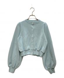 YORI（ヨリ）の古着「パフスリーブショートカーデ」｜スカイブルー
