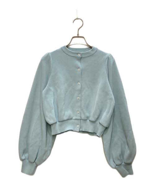 YORI（ヨリ）yori (ヨリ) パフスリーブショートカーデ スカイブルー サイズ:Fの古着・服飾アイテム