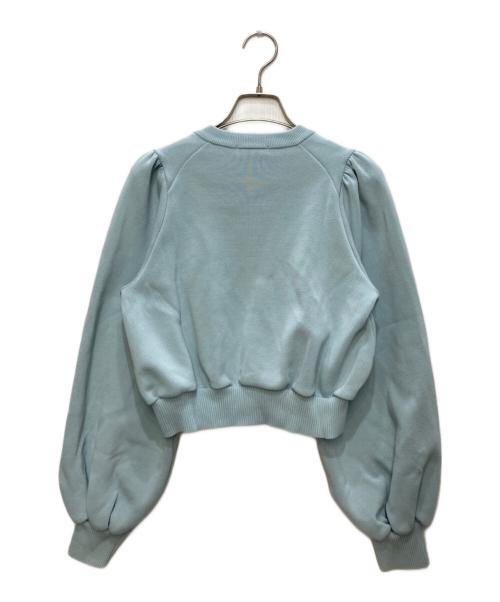 YORI（ヨリ）yori (ヨリ) パフスリーブショートカーデ スカイブルー サイズ:Fの古着・服飾アイテム