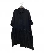 Y'sワイズ）の古着「テンセルシャツワンピース」｜ブラック