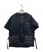 mout recon tailorマウトリーコンテーラー）の古着「半袖ウールジャケット」｜ブラック