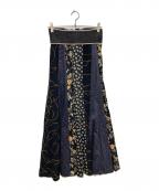 FUMIE=TANAKAフミエタナカ）の古着「patch long sk/パッチ ロング スカート」｜ネイビー