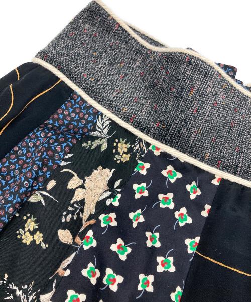 FUMIE=TANAKA（フミエタナカ）FUMIE=TANAKA (フミエタナカ) patch long sk/パッチ ロング スカート ネイビー サイズ:2の古着・服飾アイテム