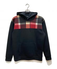 BLACK LABEL CRESTBRIDGE（ブラックレーベル クレストブリッジ）の古着「パーシャルチェックフーディー」｜ブラック