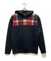 BLACK LABEL CRESTBRIDGE（ブラックレーベル クレストブリッジ）の古着「パーシャルチェックフーディー」｜ブラック