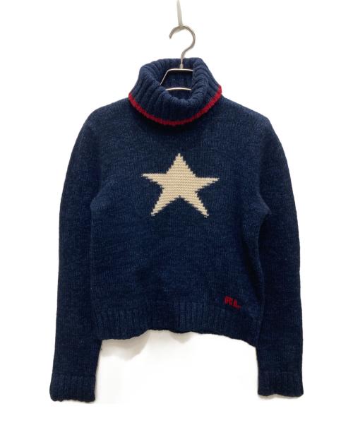 RALPH LAUREN（ラルフローレン）RALPH LAUREN (ラルフローレン) ワンスタータートルネックニット ネイビー サイズ:Lの古着・服飾アイテム