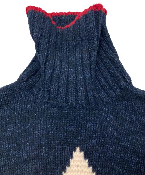 RALPH LAUREN（ラルフローレン）RALPH LAUREN (ラルフローレン) ワンスタータートルネックニット ネイビー サイズ:Lの古着・服飾アイテム