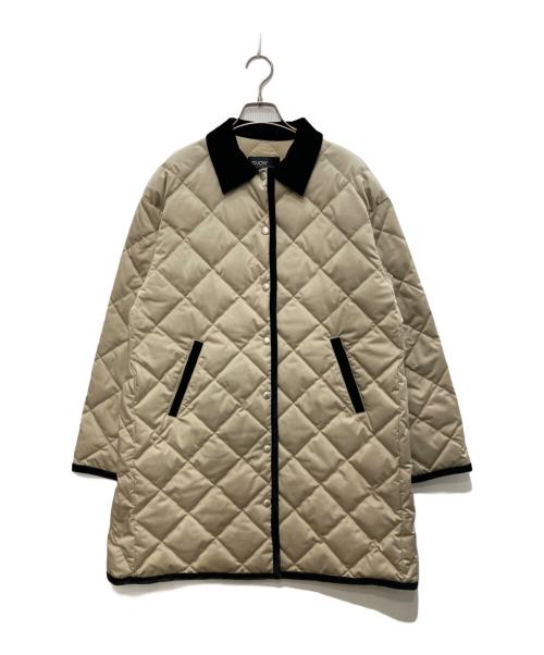 anuans（アニュアンス）anuans (アニュアンス) TAION (タイオン) テントシルエットキルティングコート ベージュ×ブラック サイズ:freeの古着・服飾アイテム