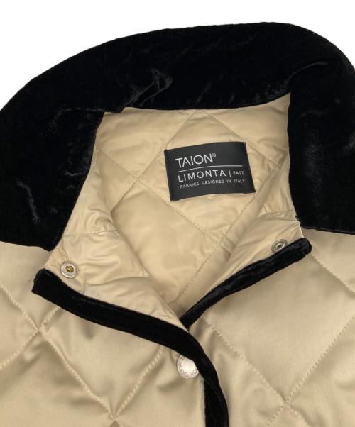 anuans（アニュアンス）anuans (アニュアンス) TAION (タイオン) テントシルエットキルティングコート ベージュ×ブラック サイズ:freeの古着・服飾アイテム