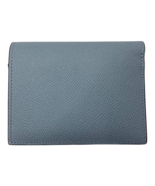 bonaventura（ボナベンチュラ）BONAVENTURA (ボナベンチュラ) シュリンクレザー 2つ折り財布 ブルーの古着・服飾アイテム
