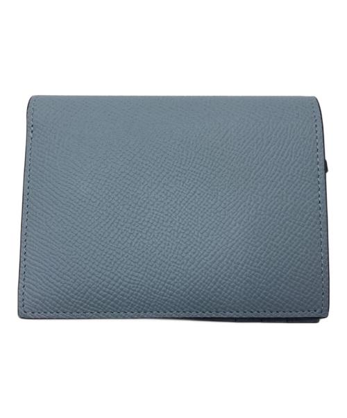 bonaventura（ボナベンチュラ）BONAVENTURA (ボナベンチュラ) シュリンクレザー 2つ折り財布 ブルーの古着・服飾アイテム