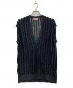Spick and Spanスピックアンドスパン）の古着「フリンジニットベスト」｜ブラック