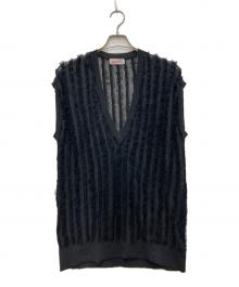 Spick and Span（スピックアンドスパン）の古着「フリンジニットベスト」｜ブラック