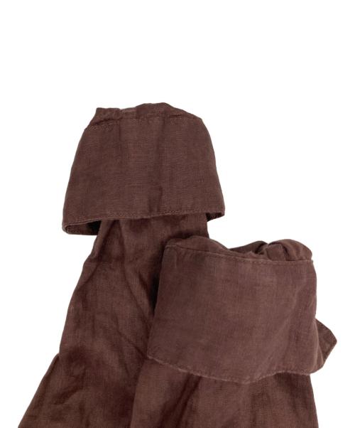 Spick and Span（スピック＆スパン）Spick and Span (スピック＆スパン) 80リネンカシュクールビッグシャツ ブラウン サイズ:freeの古着・服飾アイテム