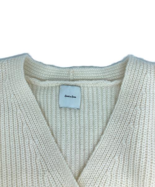 Spick and Span（スピックアンドスパン）Spick and Span (スピックアンドスパン) パール畦ニット カーディガン ホワイト サイズ:Freeの古着・服飾アイテム