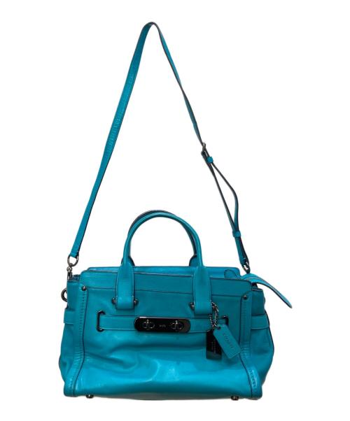 COACH（コーチ）COACH (コーチ) スワッガー キャリーオール ハンドバッグ ブルーの古着・服飾アイテム