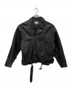 MONKEY TIMEモンキータイム）の古着「SHEEP OVER SIZED W/RIDERS ジャケット/シープ オーバーサイズド ダブルライダース ジャケット」｜ブラック