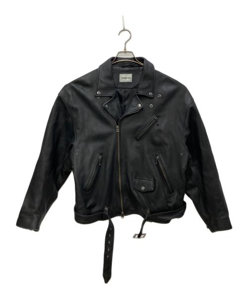 MONKEY TIME（モンキータイム）MONKEY TIME (モンキータイム) SHEEP OVER SIZED W/RIDERS ジャケット/シープ オーバーサイズド ダブルライダース ジャケット ブラック サイズ:Ｌの古着・服飾アイテム