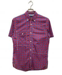 COMME des GARCONS HOMME（コムデギャルソン オム）の古着「半袖チェックシャツ」｜レッド