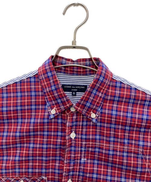 COMME des GARCONS HOMME（コムデギャルソン オム）COMME des GARCONS HOMME (コムデギャルソン オム) 半袖チェックシャツ レッド サイズ:Sの古着・服飾アイテム