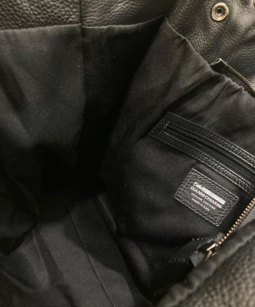 GIANNI CHIARINI（ジャンニ キアリーニ）GIANNI CHIARINI (ジャンニ キアリーニ) レザートートバッグ ブラックの古着・服飾アイテム