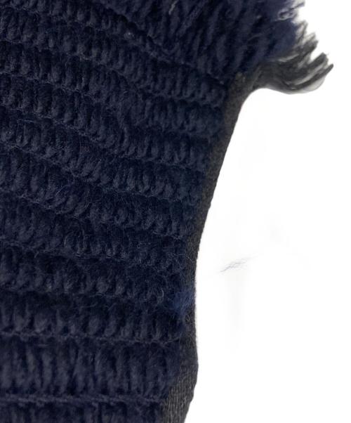 Christian Dior（クリスチャン ディオール）Christian Dior (クリスチャン ディオール) ロゴ オブリーク ビッグ マフラー ネイビー×ホワイトの古着・服飾アイテム