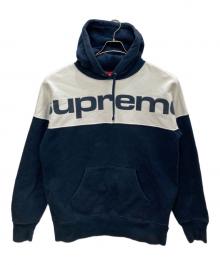 SUPREME（シュプリーム）の古着「Blocked Hooded Sweatshirt/ブロッキド フーデッド スウェットシャツ」｜ホワイト×ネイビー