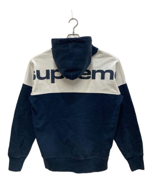 SUPREME（シュプリーム）Supreme (シュプリーム) Blocked Hooded Sweatshirt/ブロッキド フーデッド スウェットシャツ ホワイト×ネイビー サイズ:Ｍの古着・服飾アイテム