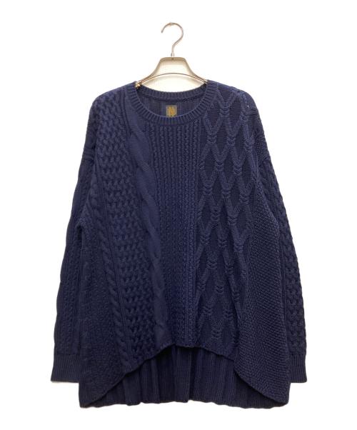 BATONER（バトナ―）BATONER (バトナ―) UNITED ARROWS TOKYO (ユナイテッドアローズトウキョウ) ケーブルニット ネイビー サイズ:freeの古着・服飾アイテム