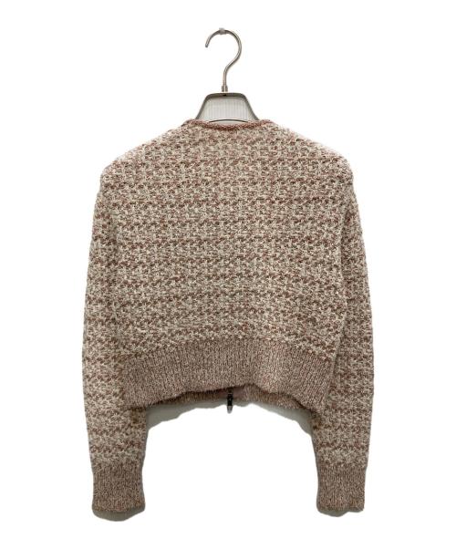 MACPHEE（マカフィー）MACPHEE (マカフィー) ツイードジャガードジップアップカーディガン ピンク サイズ:Sの古着・服飾アイテム