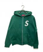 SUPREMEシュプリーム）の古着「S Logo Zip Up Hooded Sweatshirt」｜グリーン