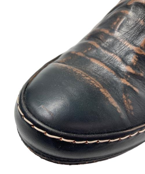 MIHARA YASUHIRO（ミハラヤスヒロ）MIHARA YASUHIRO (ミハラヤスヒロ) 炙り出し レザーシューズ ブラック サイズ:25の古着・服飾アイテム