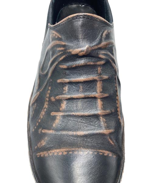 MIHARA YASUHIRO（ミハラヤスヒロ）MIHARA YASUHIRO (ミハラヤスヒロ) 炙り出し レザーシューズ ブラック サイズ:25の古着・服飾アイテム