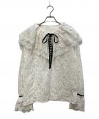 CADUNEカデュネ）の古着「総レースブラウス」｜ホワイト