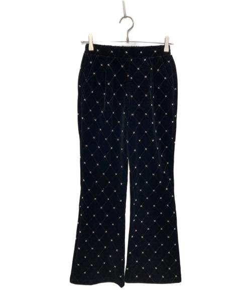 perna（ペルナ）PERNA (ペルナ) ベロアビジューパンツ ブラック サイズ:Ⅿの古着・服飾アイテム