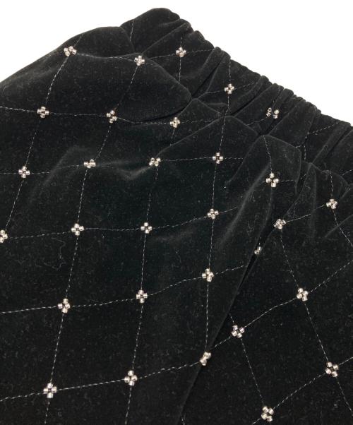 perna（ペルナ）PERNA (ペルナ) ベロアビジューパンツ ブラック サイズ:Ⅿの古着・服飾アイテム