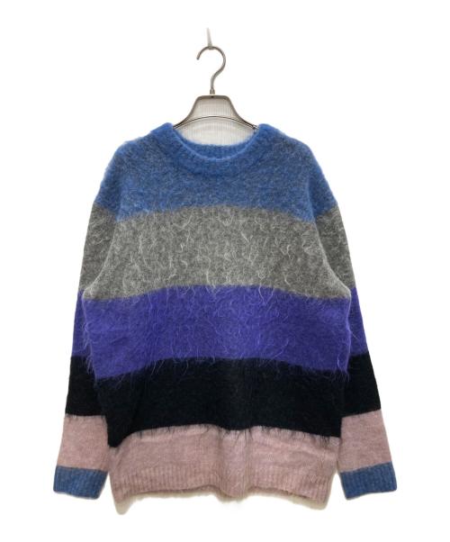 Acne studios（アクネ ストゥディオズ）ACNE STUDIOS (アクネ ストゥディオス) シャギーニット グレー×ネイビー サイズ:XSの古着・服飾アイテム