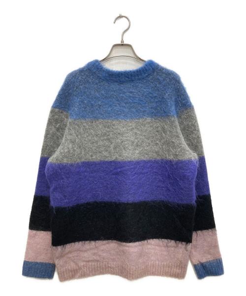 Acne studios（アクネ ストゥディオズ）ACNE STUDIOS (アクネ ストゥディオス) シャギーニット グレー×ネイビー サイズ:XSの古着・服飾アイテム