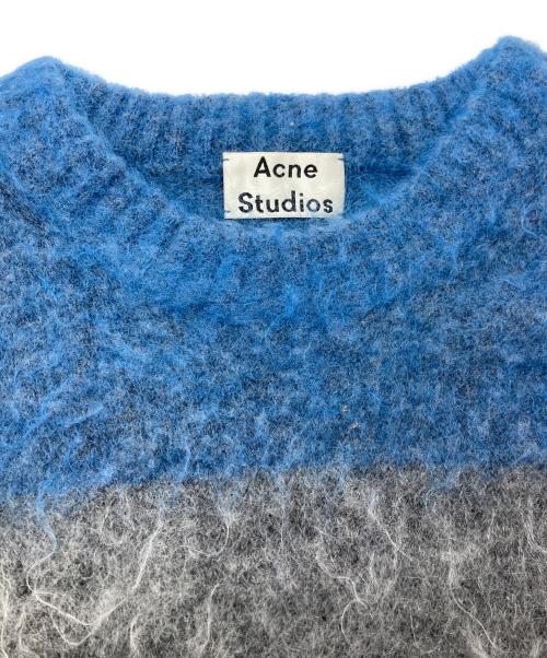 Acne studios（アクネ ストゥディオズ）ACNE STUDIOS (アクネ ストゥディオス) シャギーニット グレー×ネイビー サイズ:XSの古着・服飾アイテム