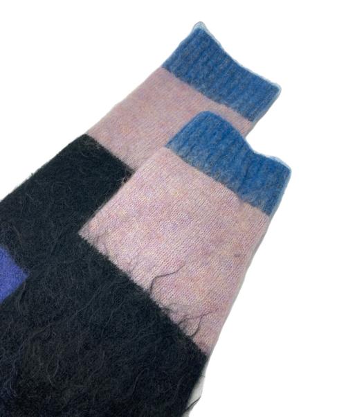 Acne studios（アクネ ストゥディオズ）ACNE STUDIOS (アクネ ストゥディオス) シャギーニット グレー×ネイビー サイズ:XSの古着・服飾アイテム
