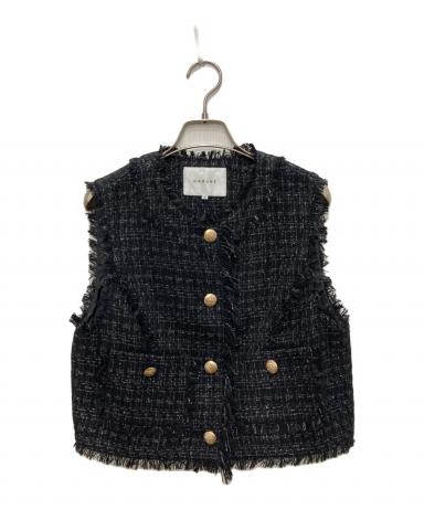 中古・古着通販】CADUNE (カデュネ) ツイードジレベスト ブラック