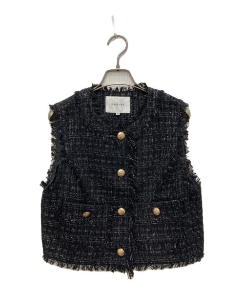 CADUNE（カデュネ）CADUNE (カデュネ) ツイードジレベスト ブラック サイズ:36の古着・服飾アイテム