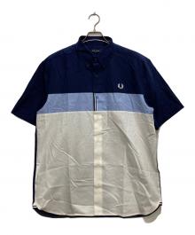 FRED PERRY（フレッドペリー）の古着「COLOR BLOCK SHIRT」｜ネイビー