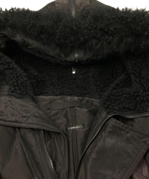 COMOLI（コモリ）COMOLI (コモリ) コットンシルク ミリタリーフーデッドジャケット ブラック サイズ:2の古着・服飾アイテム