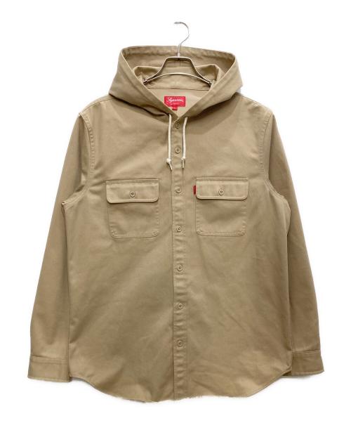 SUPREME（シュプリーム）Supreme (シュプリーム) Hooded Twill Shirt ベージュ サイズ:Lの古着・服飾アイテム