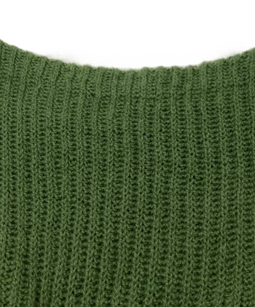 AURALEE（オーラリー）AURALEE (オーラリー) HARD TWIST WOOL RIB KNIT BOAT NECK P Oリブニット/ハードツイストウールリブニットボートネックP Oリブニット グリーン サイズ:3の古着・服飾アイテム